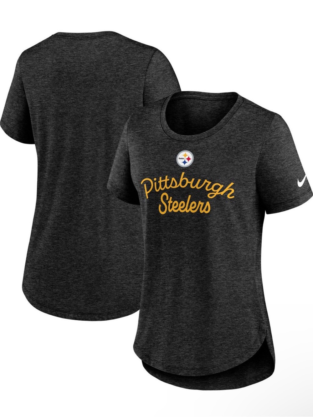 Nike Women's Pittsburgh Steelers Black Heather Triblend T-Shirt